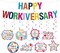 Work Anniversary Decorations - 1 Pc Banner & 8 Pcs Hanging Swirls (Colorful) 1"L x 1"W